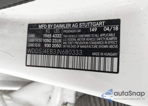 2018 Mercedes-Benz Cla 250 из США, поврежденный, VIN WDDSJ4EB3JN680333